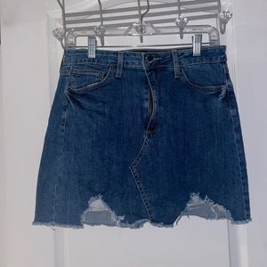 Dark blue mini jean skirt